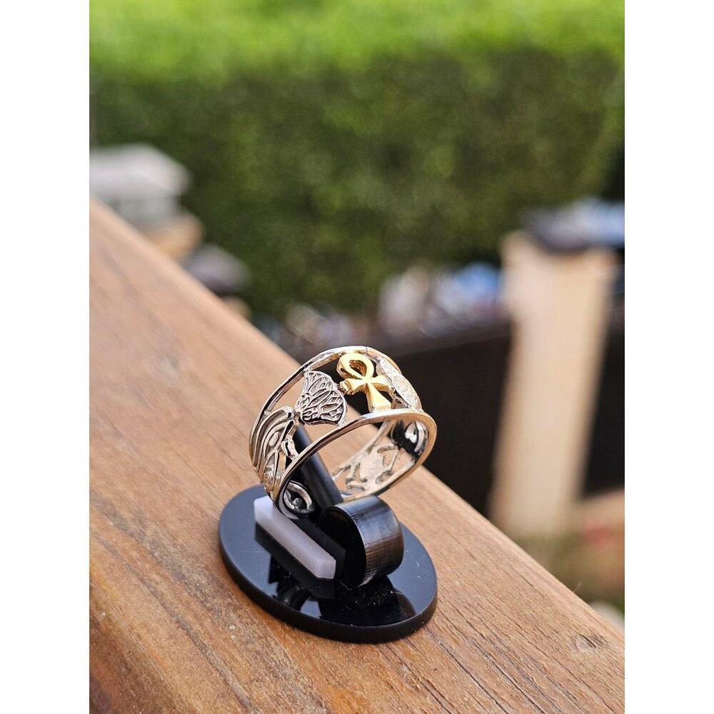 Handmade Sterling Silver Egyptian Ring - Picture 4 of 8